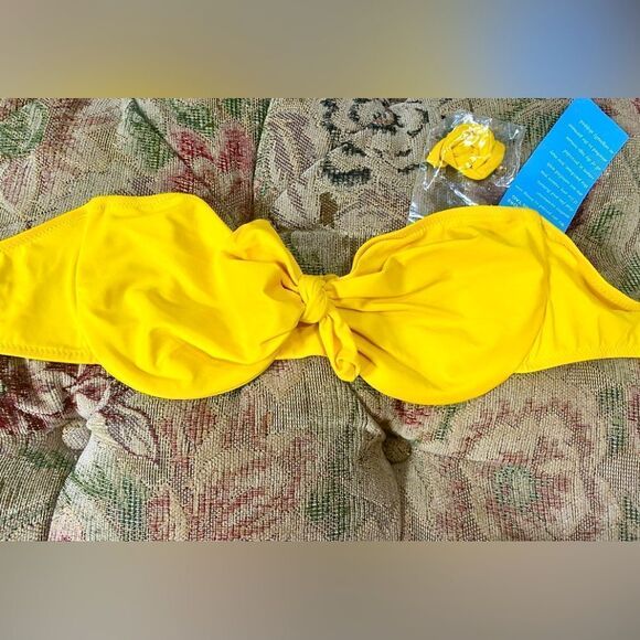 NWT bright yellow bikini top by Bare Luxery in size 12 - Picture 1 of 2